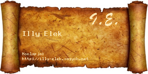 Illy Elek névjegykártya